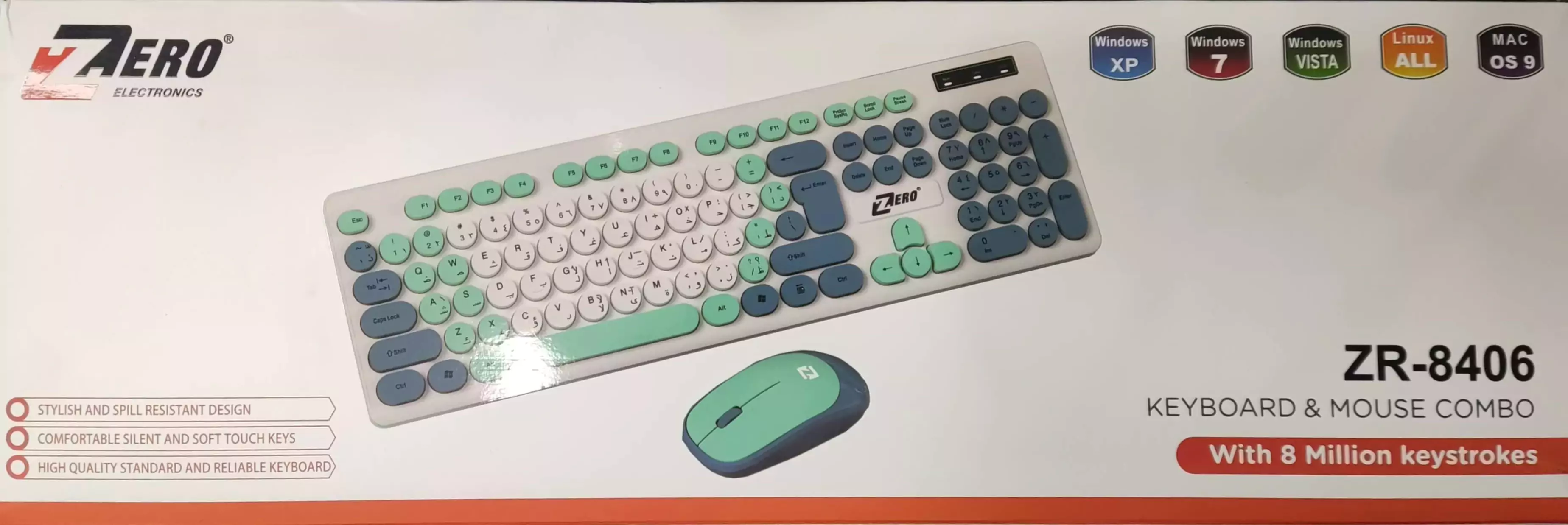Zero ZR-8406 Wireless Keyboard and Mouse Combo