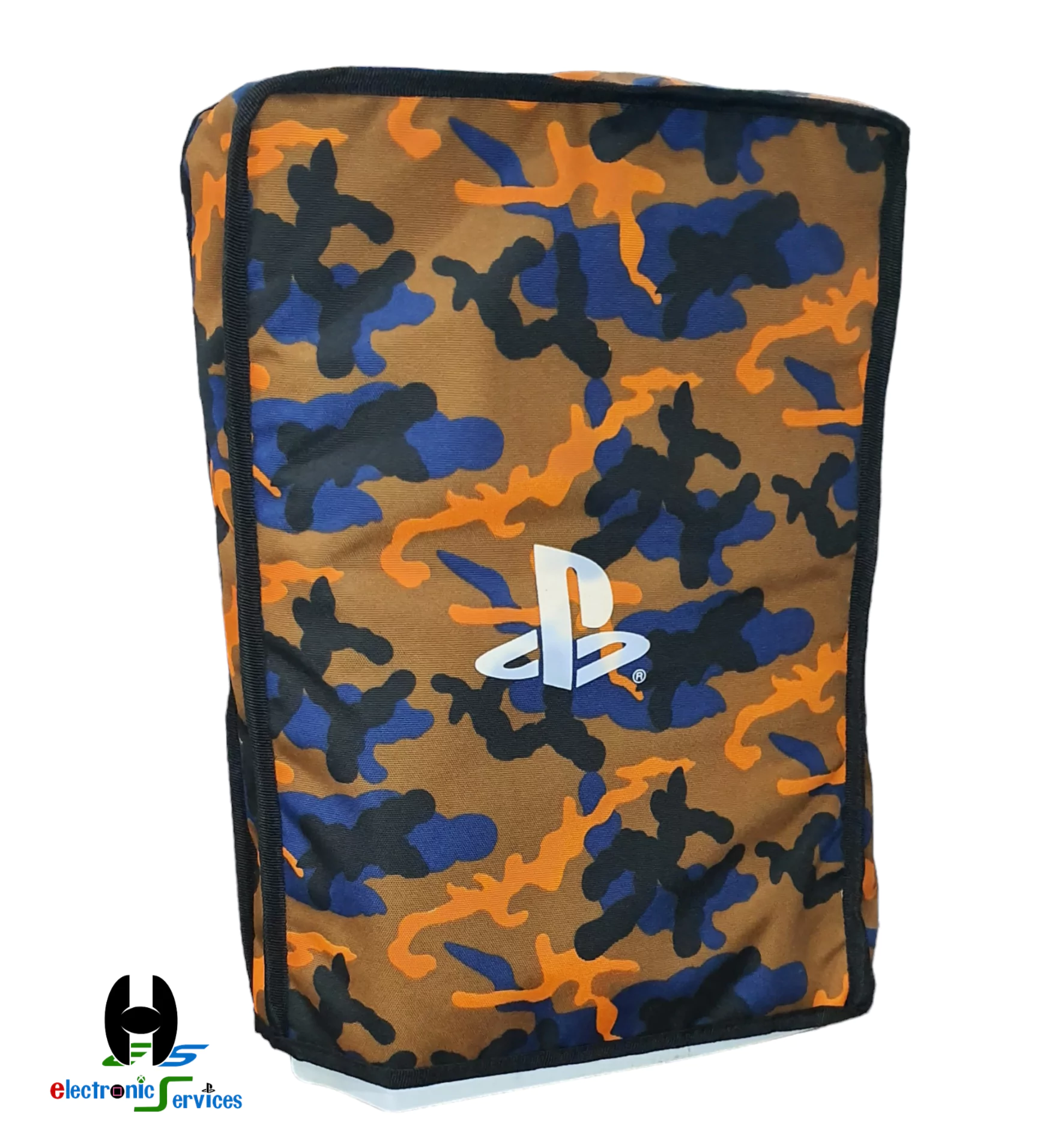 PS5 dust cover  yellow & blue camo