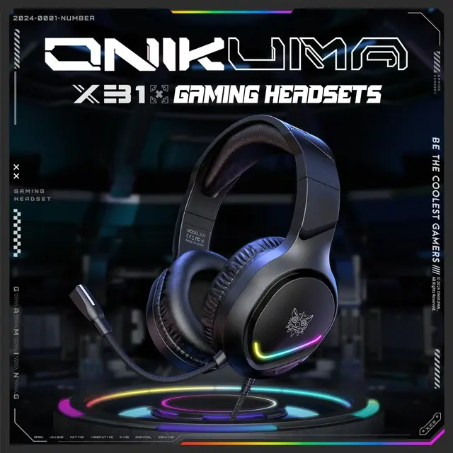 Onikuma X31 Gaming Headset - Black