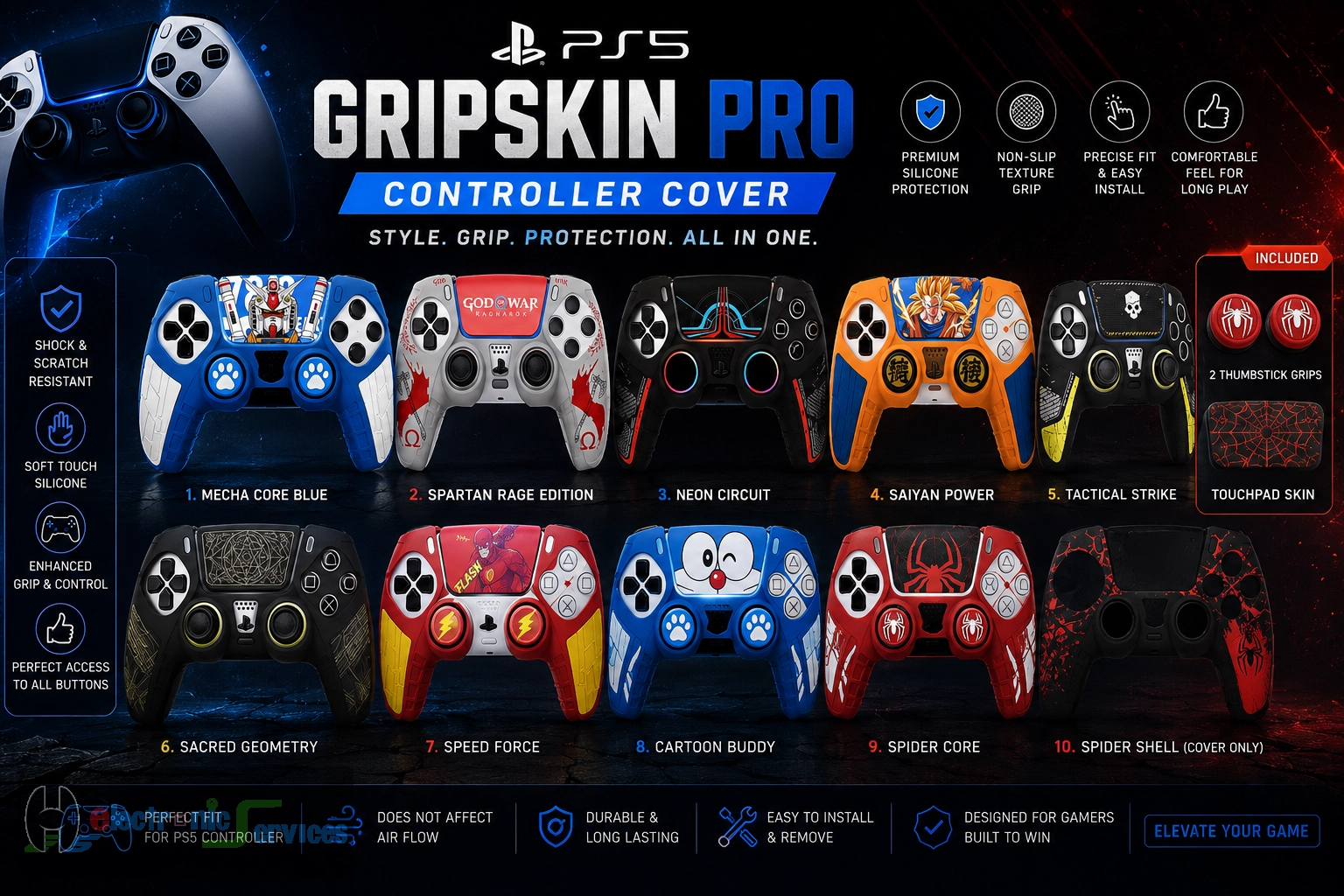 PS5 GripSkin Pro Controller Cover