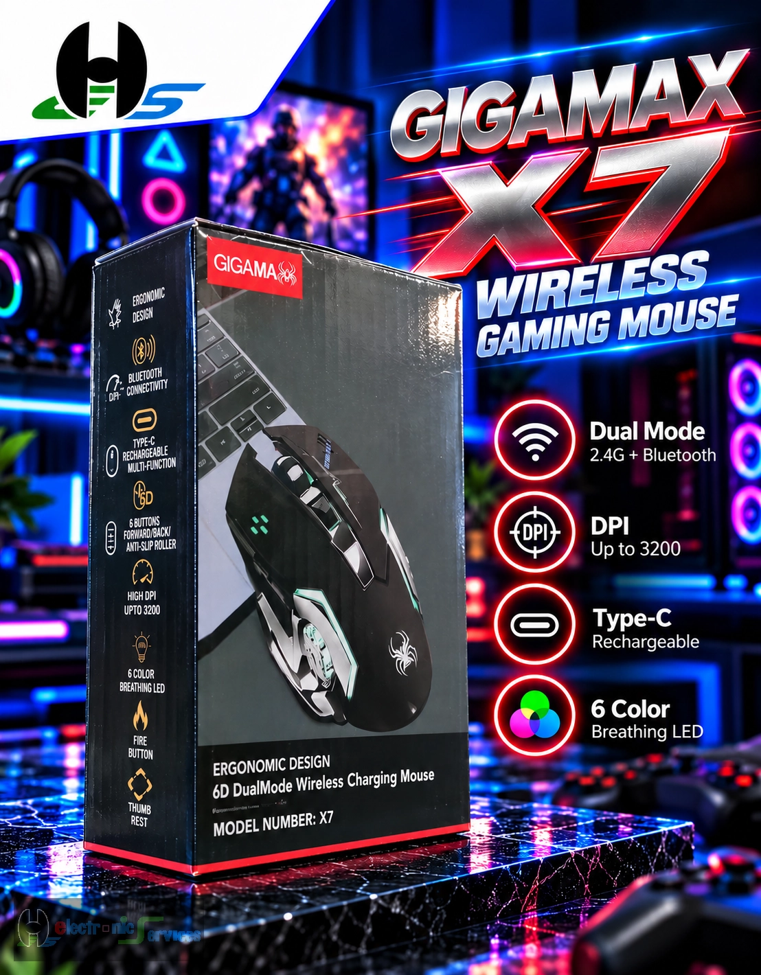 Gigamax X7 Wireless Gaming Mouse